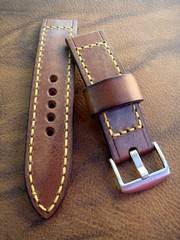 Brown Strap yellow stich 